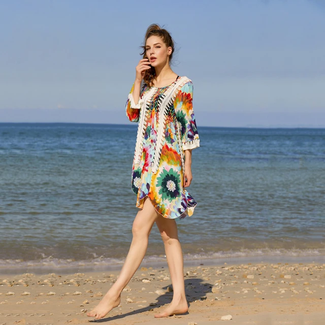 Hollow Out Crochet Cover Up Dress 4