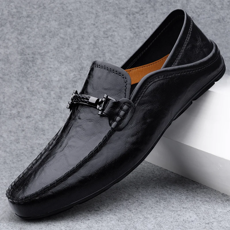 Men's Casual Loafers Fashion Dress Shoes Comfortable Wear-Resistant Lightweight Round Toe Breathable Walking Shoe Spring Autumn