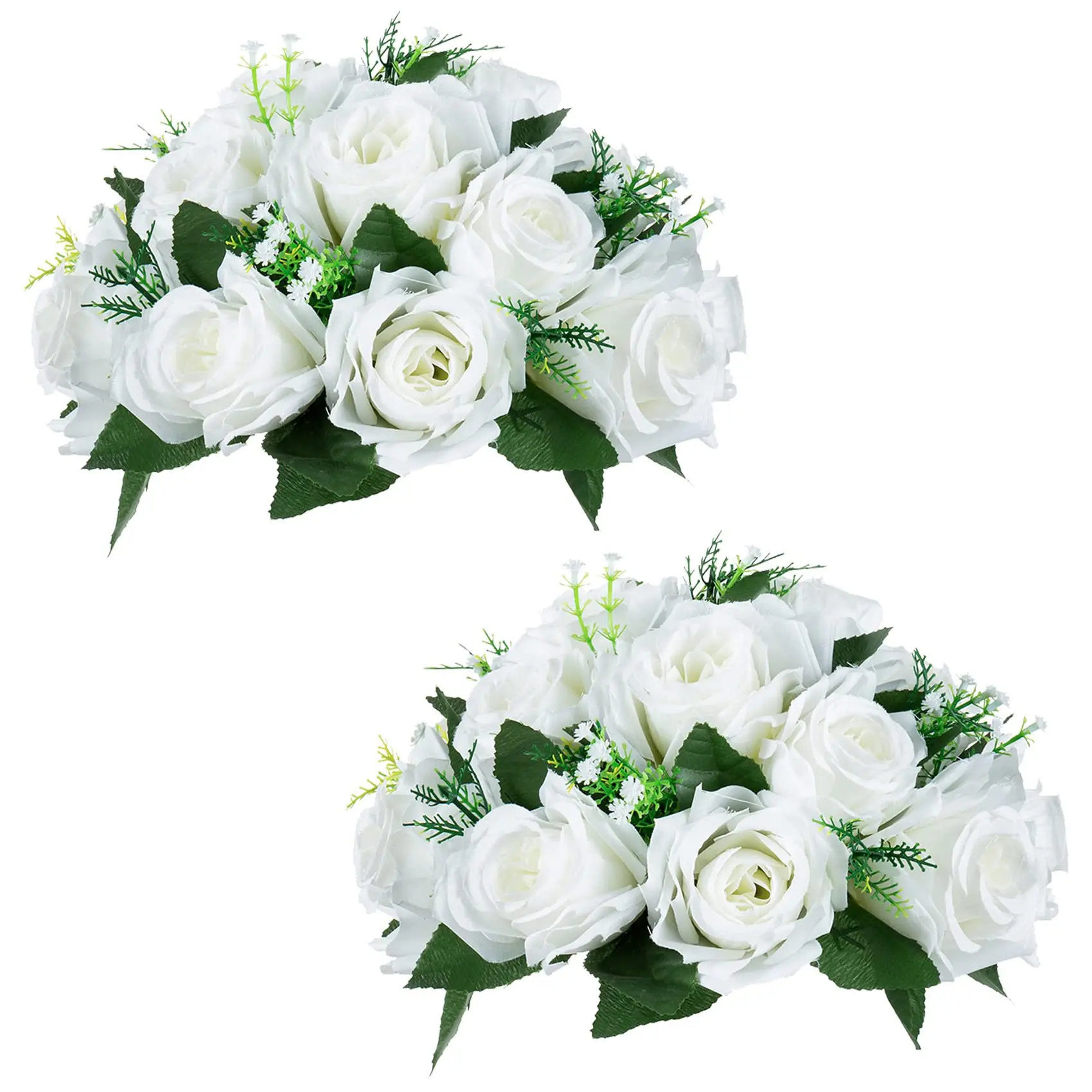 Artificial Flower Ball Arrangement Bouquet,Plastic Rose for Wedding