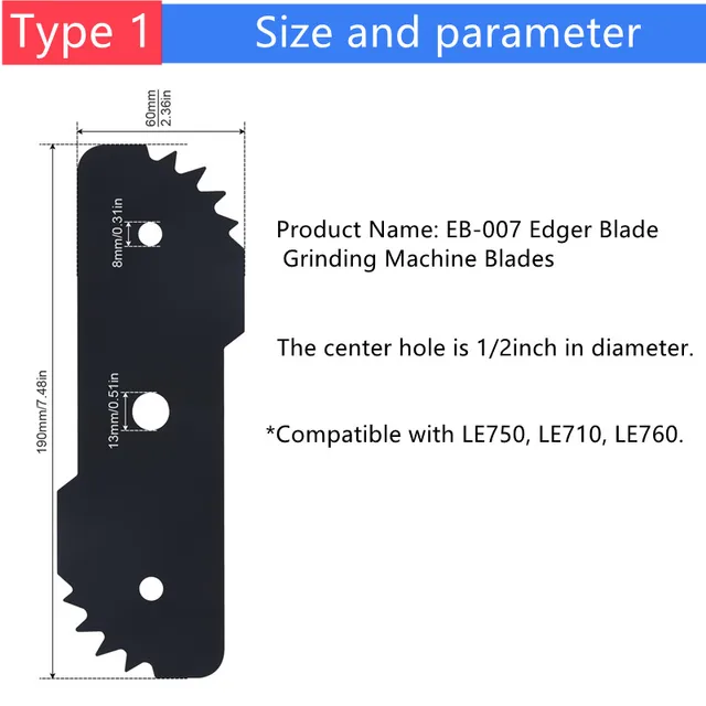 2PCS Edger Blade Electric Grinding Machine Blades Heavy Duty Lawn