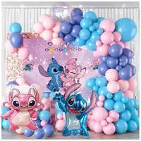 1set Disney Lilo & Stitch Balloons Theme Happy Birthday Latex Air Globos Set Family Birthday Party Decoration Supplies Kids Toys