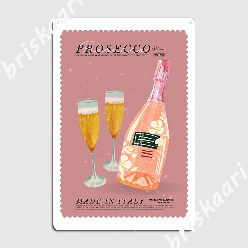 Prosecco Poster Targa In Metallo Club Party Home Wall Decor Decoration Tin Sign Poster