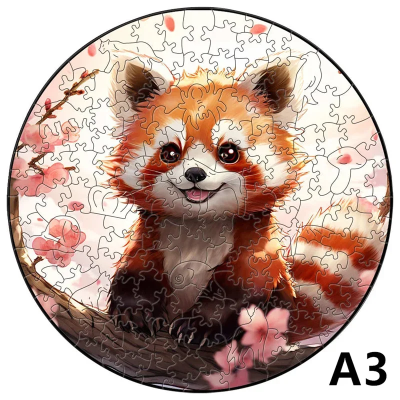 Adult Wooden Animal Puzzle - Round Peacock & Bird Design - Children's Festival Gift Jigsaw Toy
