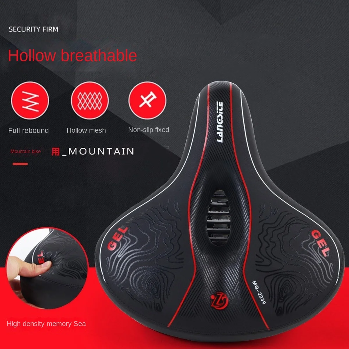 

Electric Bicycle Saddle Mountain Bike Cushion Riding Equipment Hollow Shock Absorbing Ball Seat Bag Accessories Seat Cushion