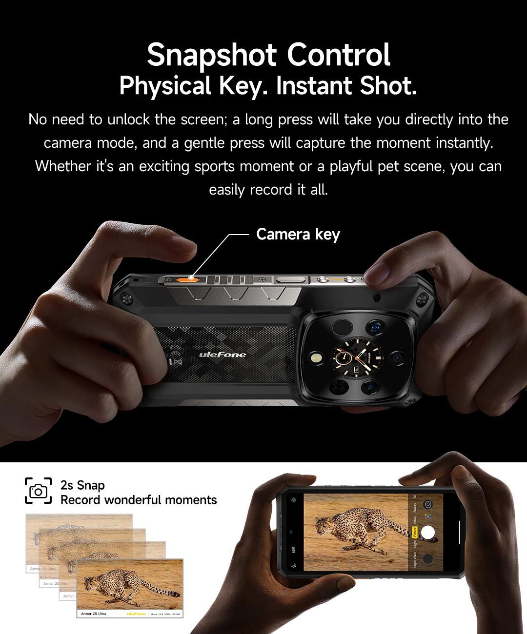 Ulefone AI Armor 28 Ultra 5G Thermal Imaging Rugged Phone MTK Dimensity 9300+ AMOLED Android Smartphone 1TB ROM Mobile Phone