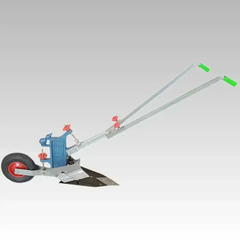 Manual Soil Ploughing Machine, Agricultural Trencher Ridge Mill Micro Tiller Small Trenching Plow Household Cultivator