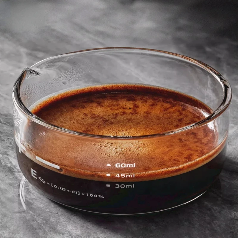 Clear Glass Espresso Coffee Measuring Cup with Scale