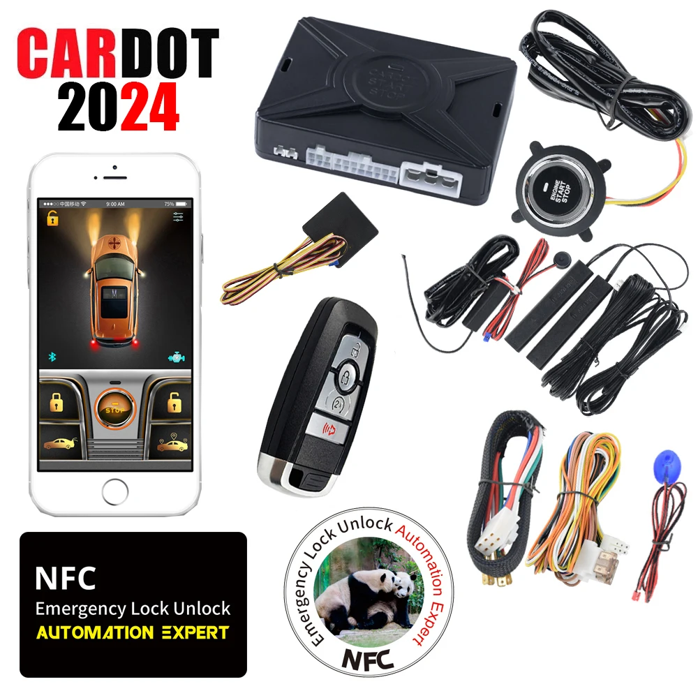 CARDOT NFC lock unlock automotive remote engine start stop system Passive car alarm Mobile app control