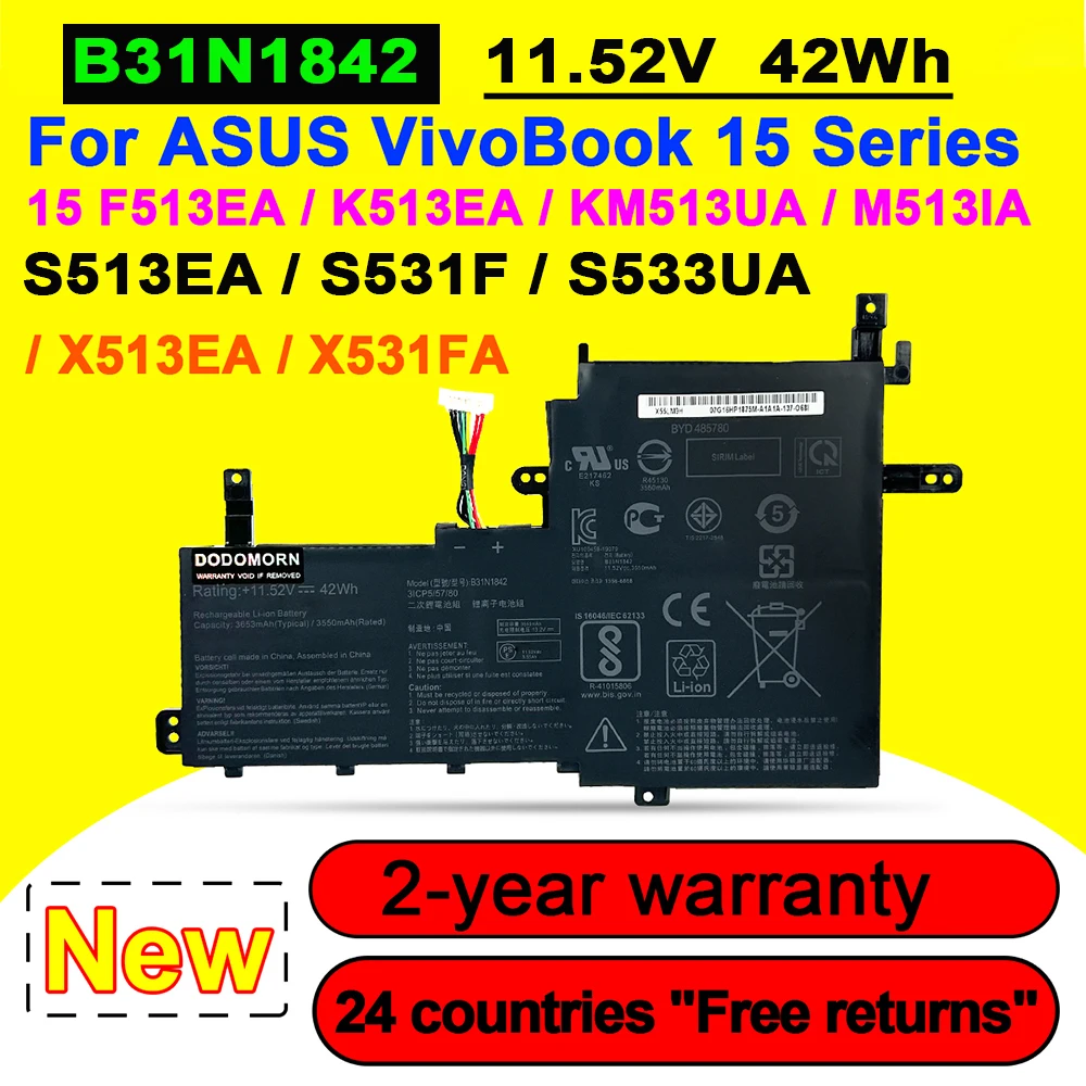B31N1842 bateria do portátil para ASUS VivoBook,