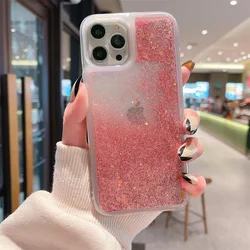 Luxury Love Heart Glitter Quicksand Clear Bumper Case - iPhone 12 (Red)