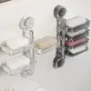 Bathroom Suction Cup Organizer Multi-layer Suction Cup Storage Shelf for Easy Wall-mounted Organization Strong Load-bearing Soap