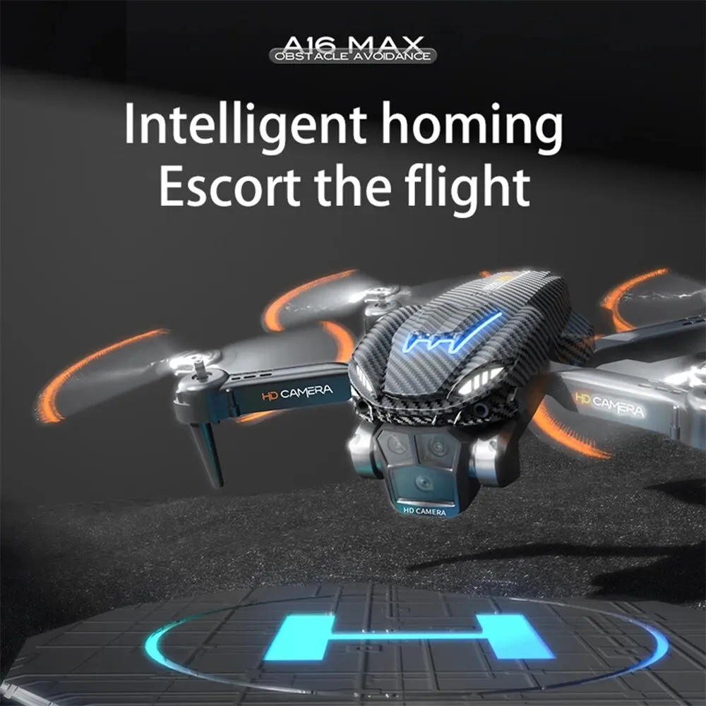 A16 맥스 드론 광학 흐름 3 카메라, 탄소 섬유 UAV 4 축 항공기, 장애물 회피 및 리모컨 항공기 장난감