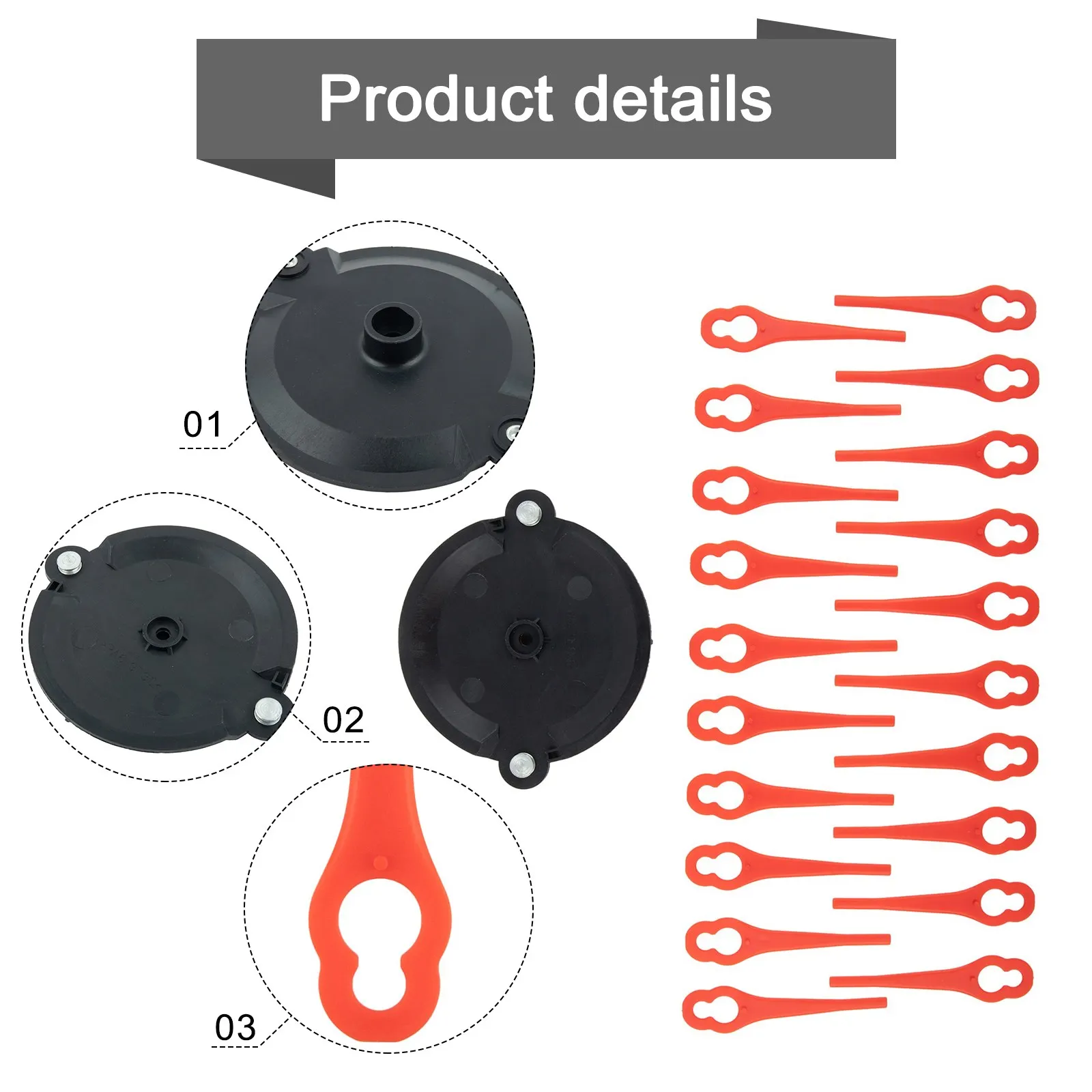 Mower Parts Cutter Head Replacement Accessories Cutting Disc Fits PRTA 20Li A1-311046- For Grass Durable portable 1 6pcs thread spools for lidl for parkside cordless grass trimmer prta 20 li a1 b2 c3 garden power equipment