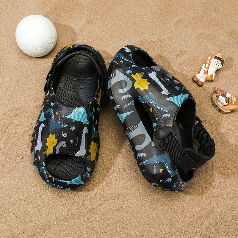 Summer Shoes for Children Casual EVA Clogs Kids Sandals Fashion Printed Beach Shoes Boys Girls Open-toe Outdoor Slippers