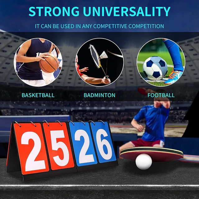 Digital Portable Table Top Flip Scoreboard Basketball Soccer Badminton Volleyball Coaches Sports Competition Score Keeper 4