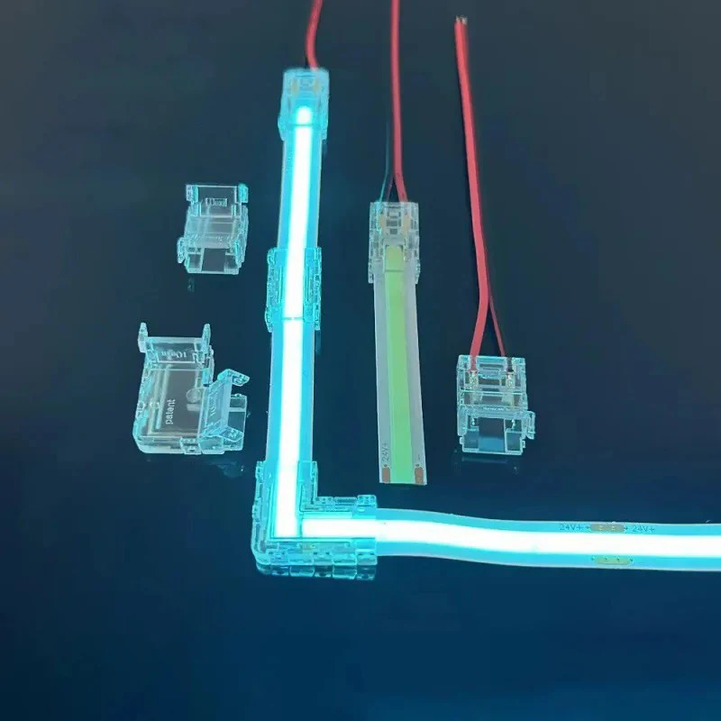 5V-220V Reusable Crystal SMD Cob Led Strip Light Connector 5mm 8mm 10mm 2 pin 2Pin Corner Led Connector