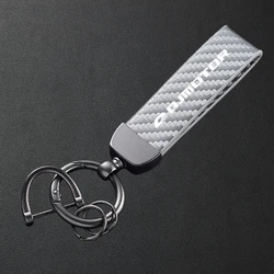High - Grade Motorcycle Carbon Fiber Patterned Metal Keychain Keyring (Grey)