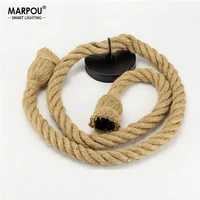 Hemp Rope Pendant Lights E27 Vintage Retro Hemp Rope Lamp Hanging Lamps Creative Loft Home Chandeliers LED Light Base AC85V-265V 1