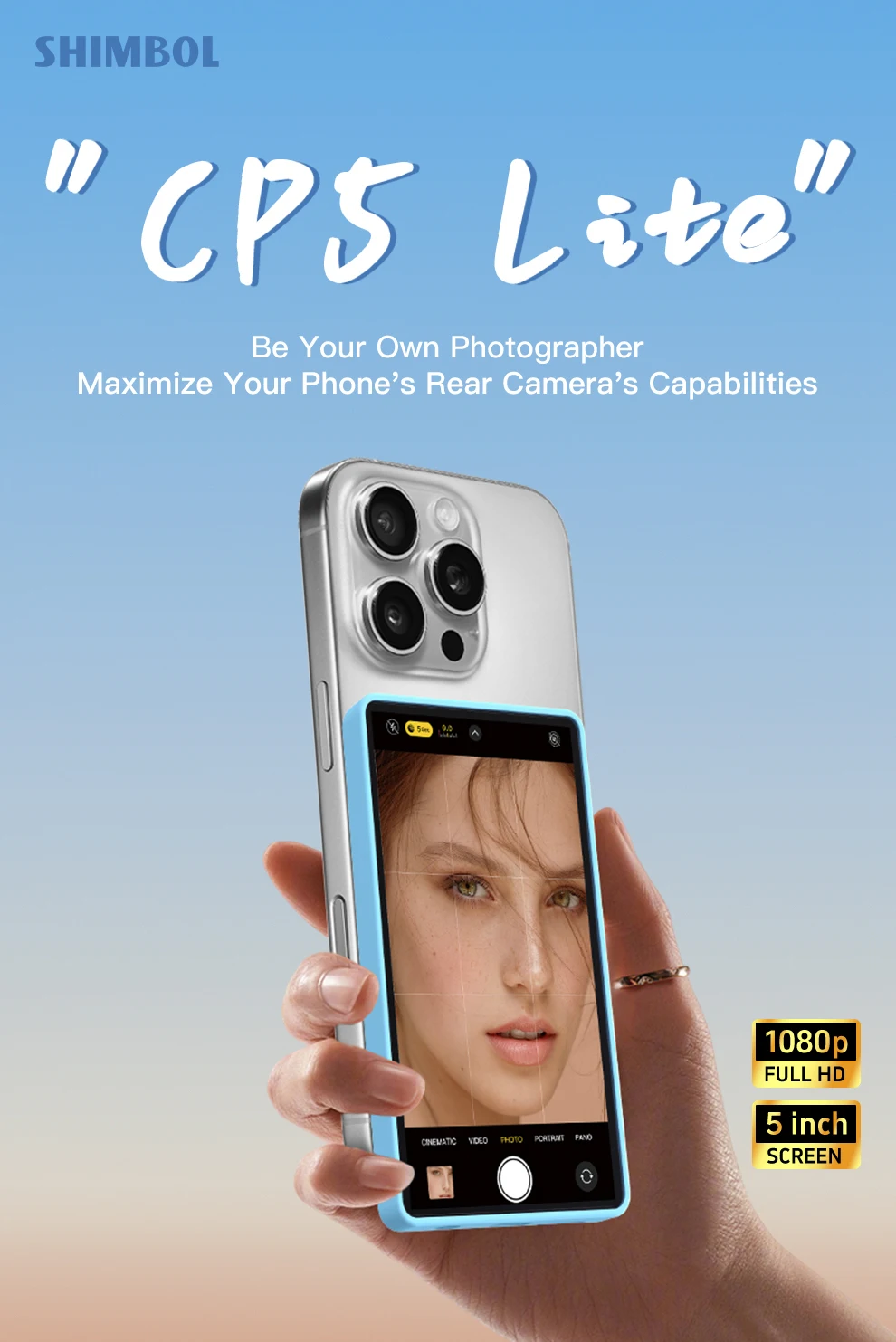 Shimbol CP5 Lite Phone Vlog Magnetic Selfie Monitor Screen 1080p Works for iPhon