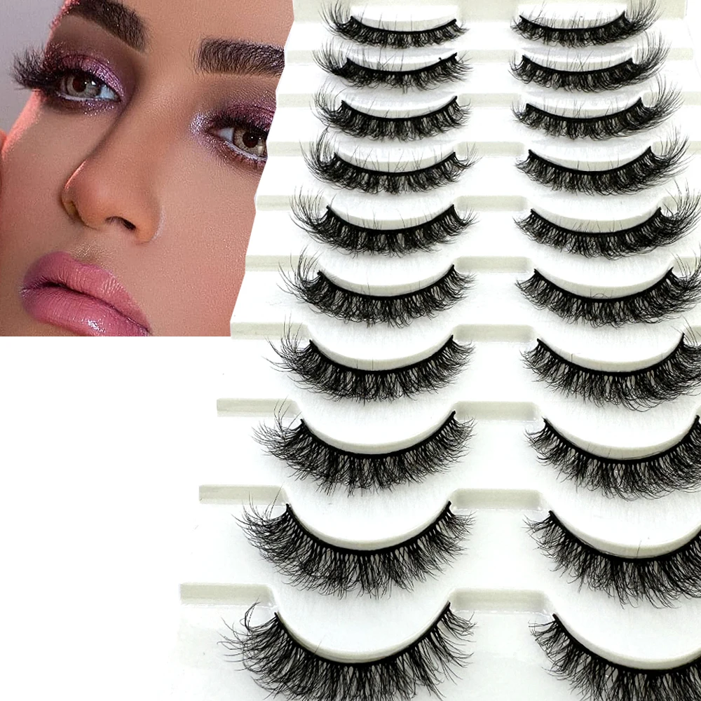 10pairs Makeup Eyelashes Soft Fluffy Lashes False Eyelashes Dramatic 3d