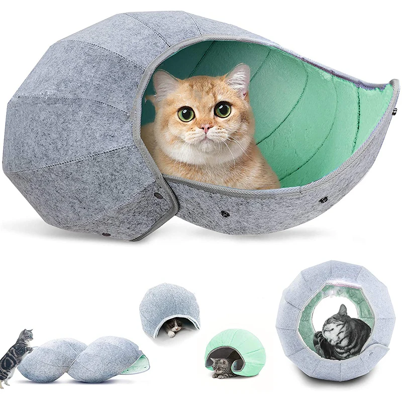 

Cat Nest Semi-enclosed Creative Kennel Breathable Kitten Tunnel Cave Is Easy To Carry Pet Bedding Can Be Folded In Various Shape