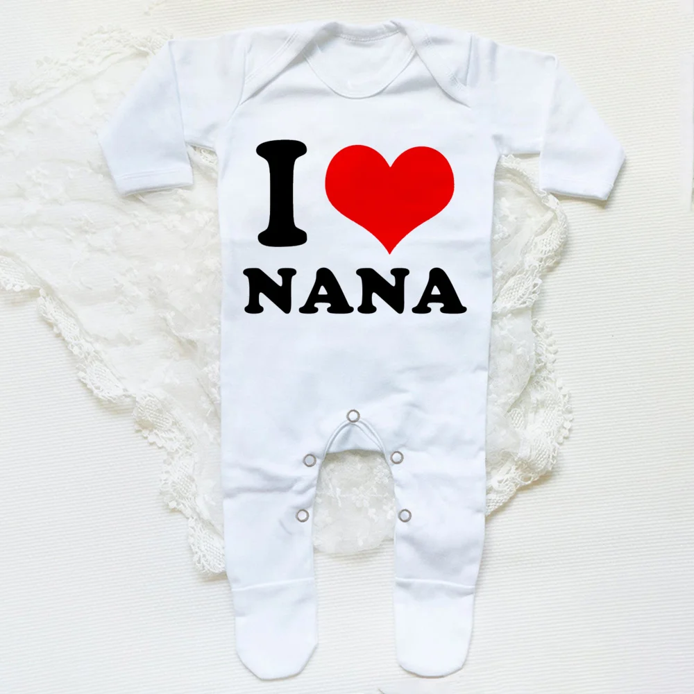 I Love Papa Mama Baby Babygrow Sleepsuit Baby Coming Home Outfit Newbron Shower Gift Boy Girl Cute Sleepsuit Infant White Romper 5