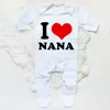I Love Papa Mama Baby Babygrow Sleepsuit Baby Coming Home Outfit Newbron Shower Gift Boy Girl Cute Sleepsuit Infant White Romper 5