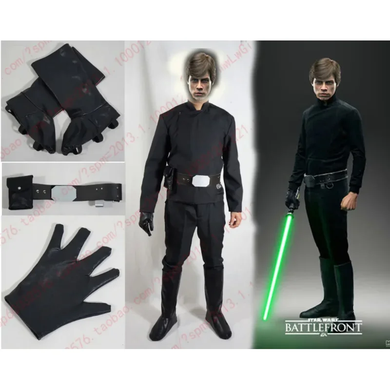 

Luke Skywalker Cosplay Costume with shoe covers and one glove 11