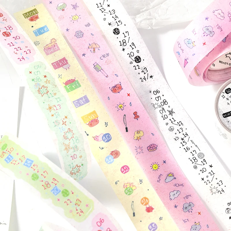 티안지 20mm * 3m 티백 다이어리 시리즈 귀여운 디저트 반짝이 모래 와시 테이프 DIY 스크랩북 미적 마스킹 테이프
