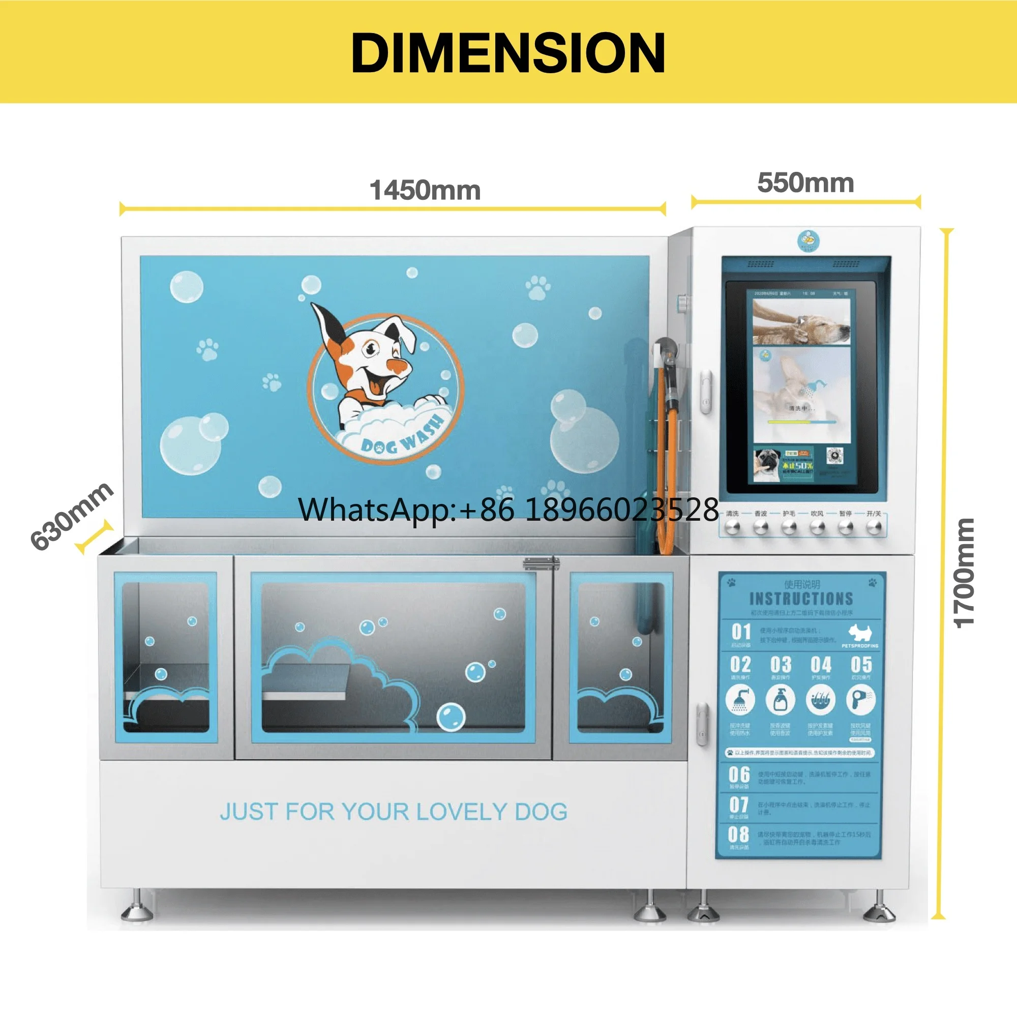 Estación de lavado automático para perros, máquina de autoservicio