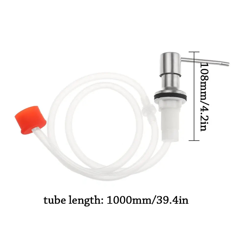Kitchen Sink Liquid Soap Dispenser Mounted Stainless Steel Countertop Water Pump Extension Tube Dishwashing Liquid Dispenser 6