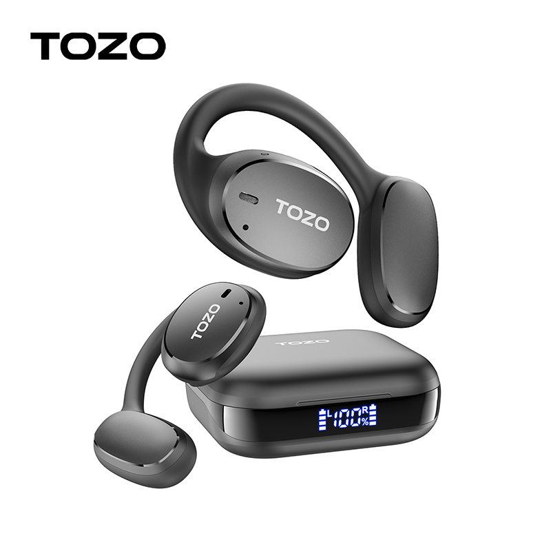 TOZO OpenEgo True Wireless Open Ear Headphone Bluetooth Dual Mic Clear Call Earbuds Earphones with Earhooks IPX5 Water-resistant