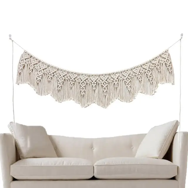 Makrame Fal Függő Gobelin Kézi Szövött Színes Modern Boho Fali Dekoráció Lógó Művészet Bohém Kézművesség - Image 2
