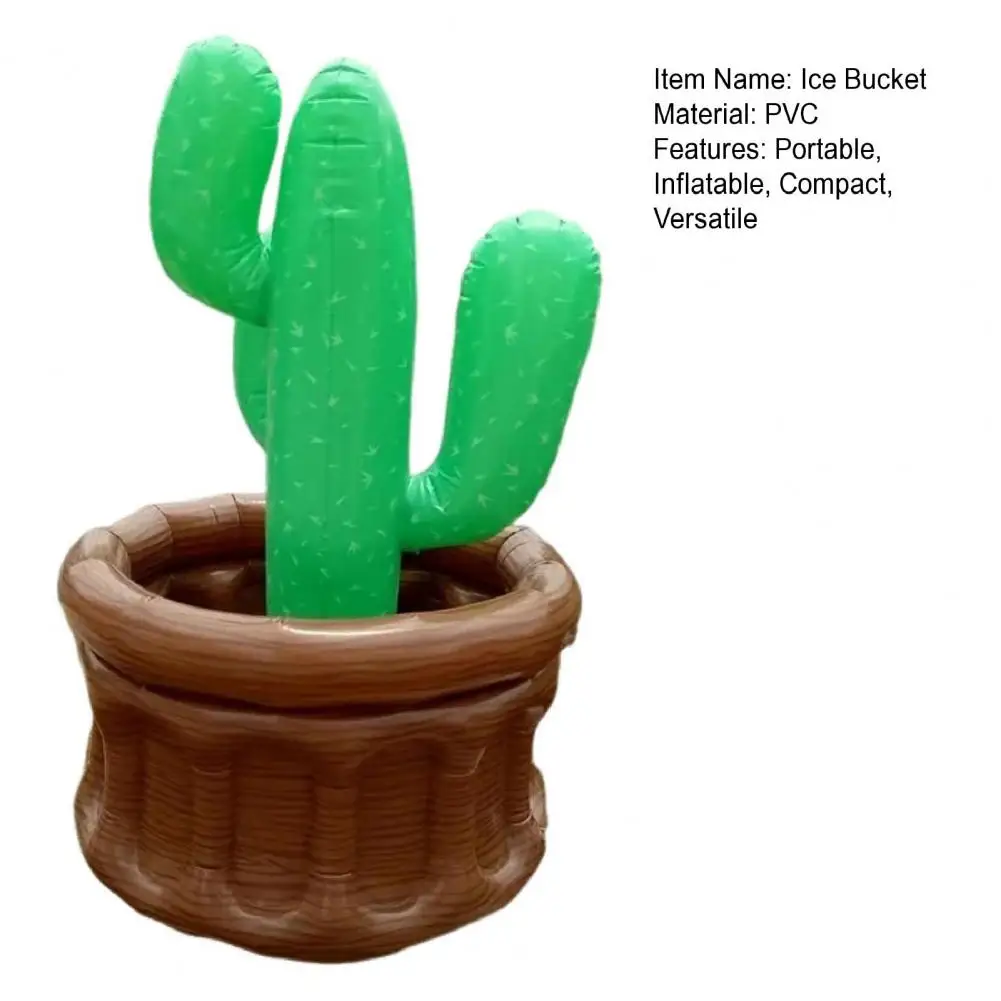 Inflatable Ice Bucket Palm Tree Cactus Cooler Holder Beach Party Ice Bucket Drink Chiller For Outdoor Picnics Camping 빙청제