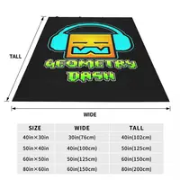 Video Game Geometry Dash Blanket Soft Warm Flannel Throw Blanket Plush for Bed Living room Picnic Travel Home Couch 2