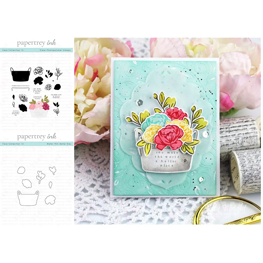 

New Metal Cutting Dies Scrapbook Decoration Embossing Molds Diy Greeting Card Handmade Craft Vase Collection Silicone Stamps Set