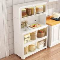 Nordic Aluminum Alloy Kitchen Cabinets For Kitchen Furniture Sideboard Multi-layer Multifunction Floor Type Household LockersZAQ 2