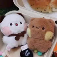 Panda Bubu and Yier Cartoon Plush Pendant Dolls Cute Animation Panda Bear Doll Key Chain Backpack Pendant Couple Gifts 1