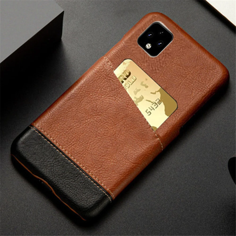 For Google Pixel Case Card Slot Holder Mixed Splice PU Leather