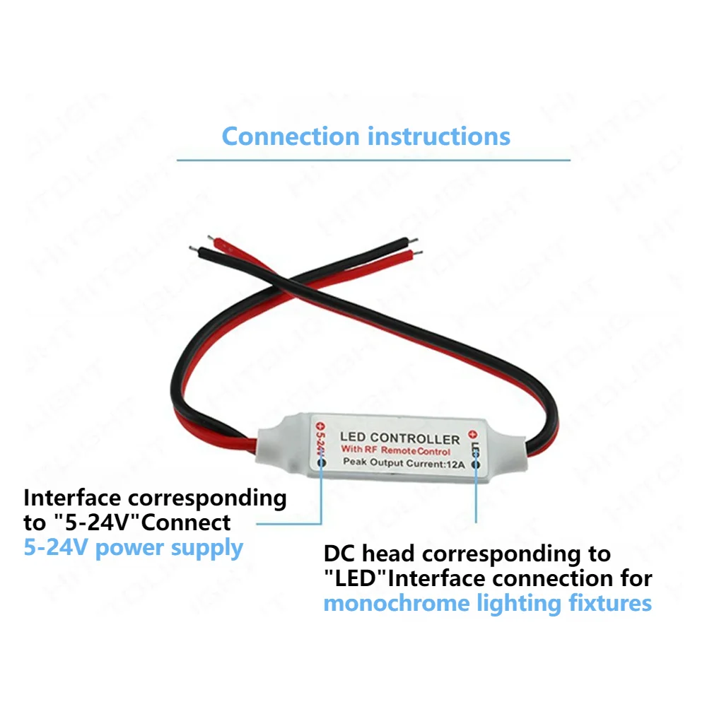 LED Strip Controller 12V Mini Dimmer RF Wireless Remote 11key DC 5V 12V 24V For LED Strip Light Single Color
