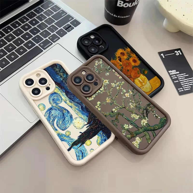Van Gogh Starry Sky & Sunflowers Artistic Phone Case Cover