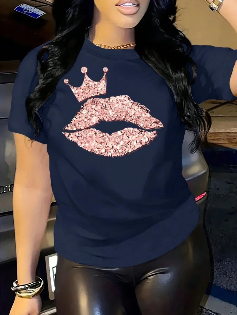 تي شيرت المرأة مثير الشفاه