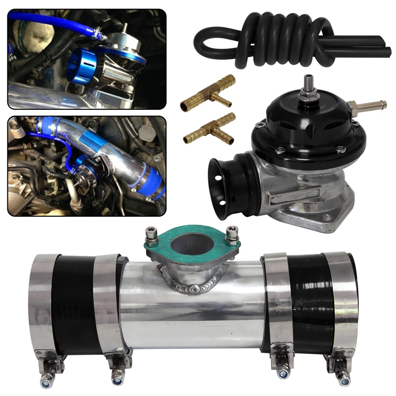 

30psi Turbo Blow Off Valve Type RS/RZ with 3inch Flange Aluminum Coupler Pipe Kit Black/Blue/Red