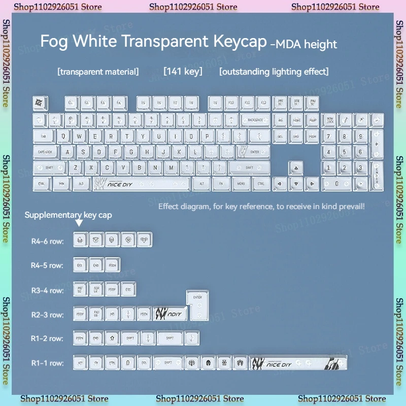 

Black Lucky Snake Transparent Keycap High Appearance Mechanical Keyboard Mda Height 141 Black Transparent Keyboard Attachment