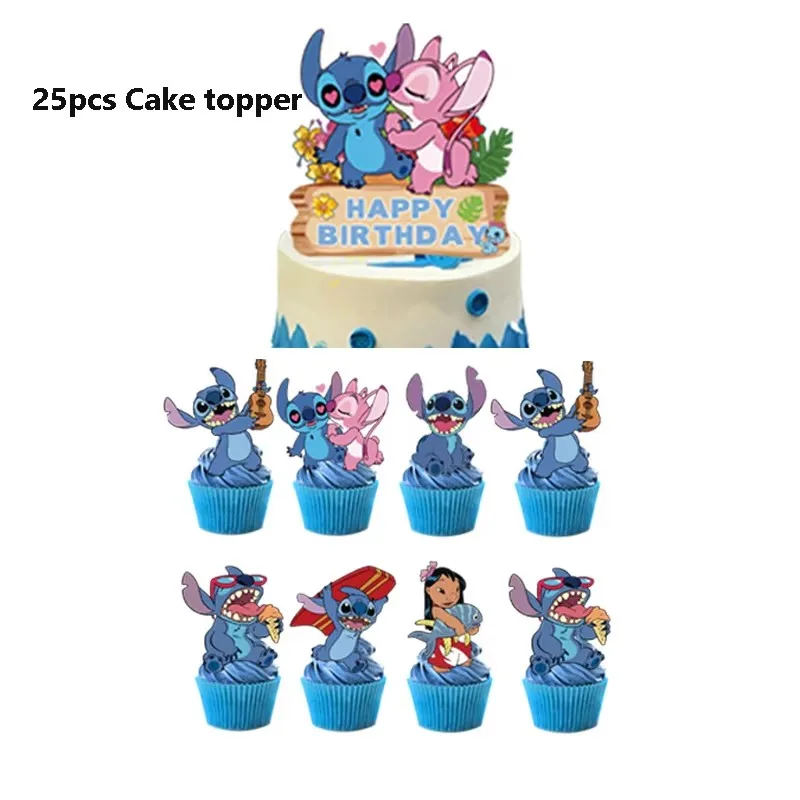 Lilo & Stitch Taart Toppers - Set van 1/25 stuks