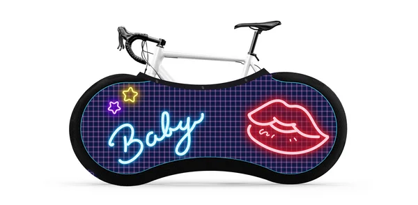 

Cartoon Laser Printing Pattern Bike Cover Indoor Bicycle Wheel Cover Dust-proof Storage Bag High Elastic Fabric Bike Protector