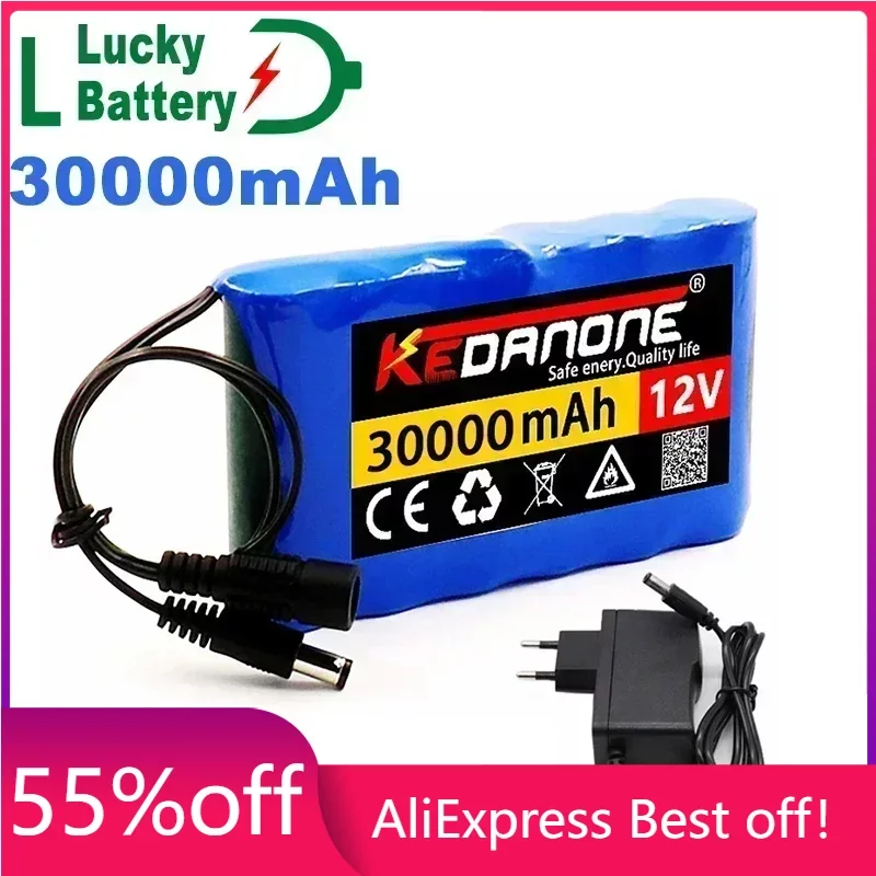 

Lucky Rechargeable Battery 12V 30000mah Lithium Battery Pack Capacity DC 12.6V 30Ah CCTV Cam Monitor with Charger