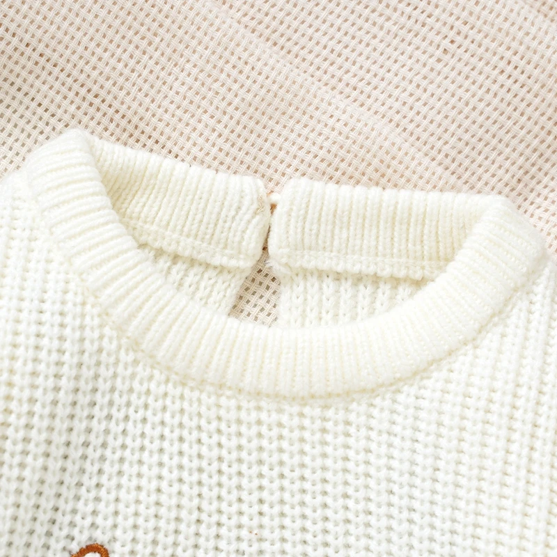 Baby Knit Romper Winter Autumn Girls Boys Sweater Bodysuits Fashion Letter Embroidery Long Sleeve Infant Clothes Kids Knitwears