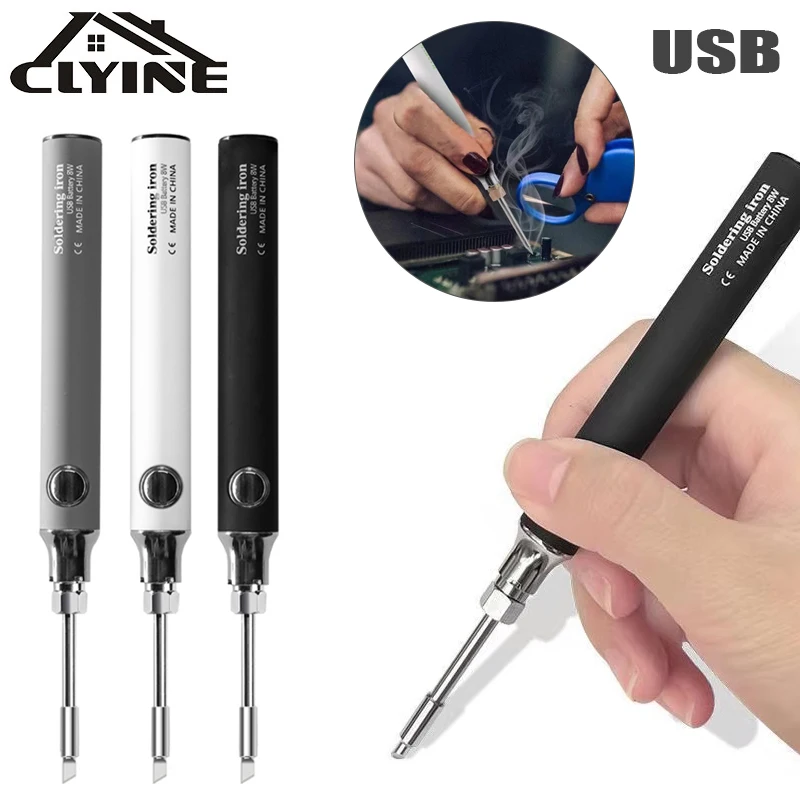 USB Soldering Iron Wireless Charging Electric Solder Iron 5V 8W Fast Charging Lithium Rechargeable Portable Repair Welding Tools