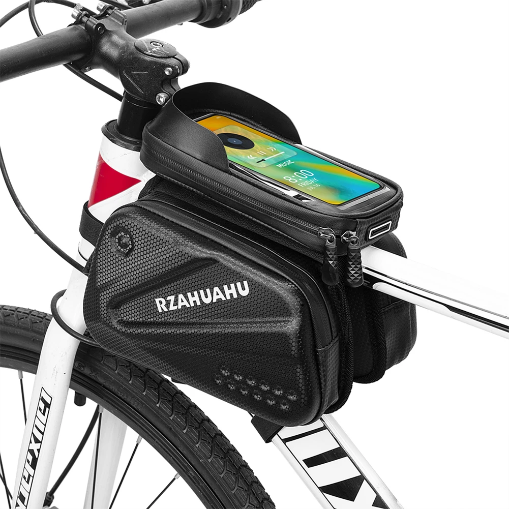 RZAHUAHU 2L Bike Bag Rainproof Bike Bag Bicycle Front Cell Phone Holder